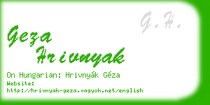 geza hrivnyak business card